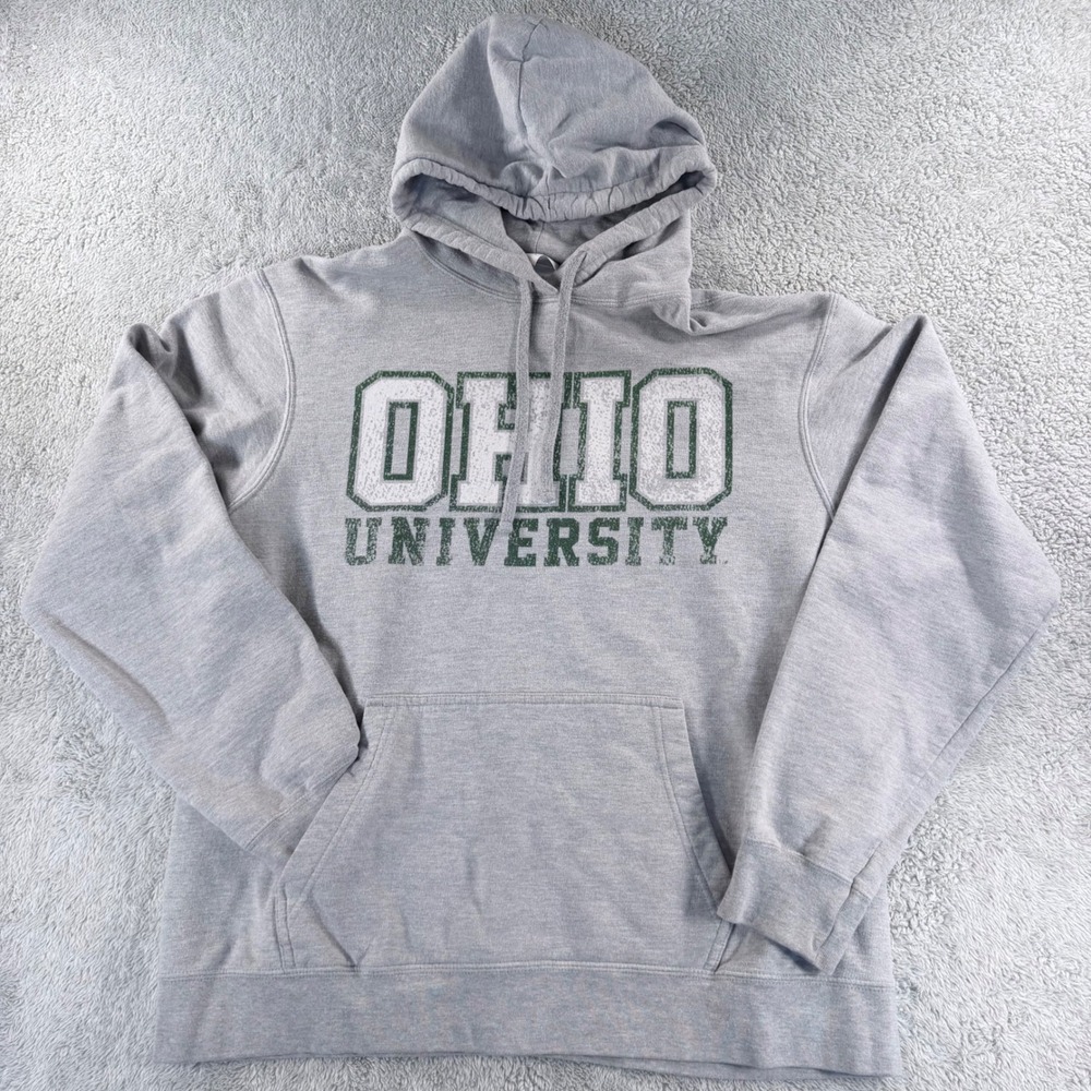 Port & Co NCAA Ohio University Hoodie College GameDay Sweatshirt Mens Large Gray